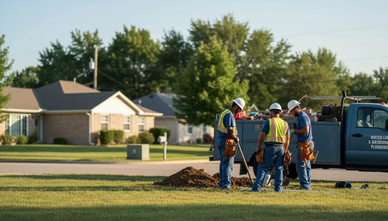 Residential water line and bathroom plumbing service in Thompson, IA